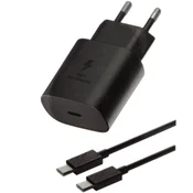 TRANYOO Kucni punjac T-SA2C 25WPD+KABL Type C na Type C 60W CRNI