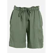 Kratke hlače Deha za žene, boja: zelena, glatki materijal, srednje visoki struk