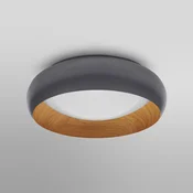 LEDVANCE LED stropna svetilka Orbis Livia O 30 cm, siva, kovina - Dnevna soba/jedilnica - črna, v barvi lesa