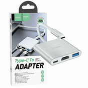 hoco. pretvornik USB HUB tip C v USB3.0/HDMI/PD - HB14 Easy use