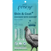 Pramy priboljšek za mačke Skin&Coat iz piščanca s škampi 4x14 g