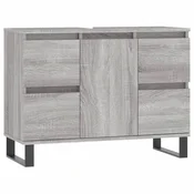 Vidaxl vidaXL Kopalniška omarica, siva, hrast sonoma, 80x33x60 cm