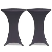 Vidaxl Raztegljiva Prevleka za Mizo 2 kosa 80 cm Antracitna