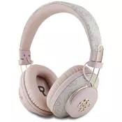Bluetooth Over-Ear slušalke Guess 4G Metal Logo BT 5.3 z ENC, USB-C in 300mAh - pink