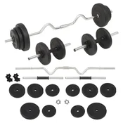Vidaxl Komplet uteži in ročk 30 kg