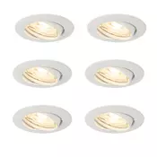 Komplet 6 vgradnih reflektorjev belih GU10 35 mm - Edu