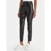 BOSS Hlače iz umetnega usnja C_Taskin 50551469 Črna Slim Fit