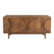 Rjava nizka komoda v orehovem dekorju 120x58 cm Groove – Zuiver