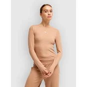 Roxy Rise & Vibe Rib Crossed Backls Long Sleeve T cafe au lait