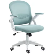 VINSETTO Pisarniški stol z gugalno funkcijo, nastavljivi nasloni za roke, nastavljiva višina, pisalni stol z mrežastim naslonom, kolesa in oblazinjen sedež, 65.5x61.5x88-97.5 cm, azurna