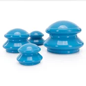 springos ACTIGET kitajske skodelice za masažo in nego telesa, set 4 velikosti, gumijaste, modre, (5000136372)
