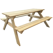 vidaXL Lesena miza za piknik 150 x 135 71,5 cm