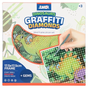 Junior graffiti diamonds blind ram sa bockalicama dinosaurusi bela 175x175cm ( 132961 )