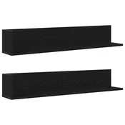 vidaXL vidaXL Stenske police 2 kosa črna 100x16,5x16,5 cm inženirski les, (21814423)