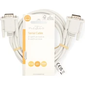 Nedis CCGL52000IV20 D-SUB 9-Pin Serijski kabl za povezivanje starih štampaca, skenera, Muški 2m, Beli