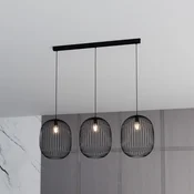 EMIBIG LIGHTING Visoka svetilka Maia, črna, 120 cm, 3-žarilna, v obliki kletke - Dnevna soba/jedilnica - črno - Kovina