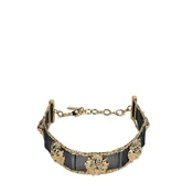 Addicted2 Verižica Heritage choker placcato oro 18kt con le teste di leoni zlata/črna