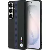 BMW M PU Leather perforirani prugasti i metalni logo magnetski stražnji poklopac za Samsung Galaxy S26 plavi