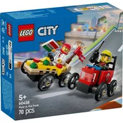 LEGO City Great Vehicles 60458 Auto za pizzu protiv vatrogasnog auta, paket s trkaćim automobilima