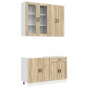 vidaXL Kuhinjska enota PORTO 4 pcs Sonoma hrast Inženirski les