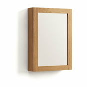 Stenska kopalniška omarica z ogledalom iz masivnega tika 50x70 cm Plubia – Kave Home