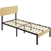 Homestar Posteljni okvir 90x200 cm z vzglavjem postelja na platformi enojna postelja z shranjevanjem pod posteljo