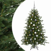 Vidaxl Umetna božična jelka z bučko 150 cm 150 LED Toplo bela