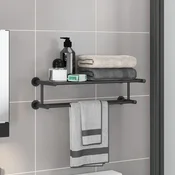 Držac za rucnike Crna 61 x 23 x 17 cm Nehrdajuci celik