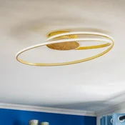 Lindby LED stropna svetilka Dorle, O 60 cm, zlata, aluminij - Dnevna soba/jedilnica - Sodobni - zlato - Kovina