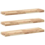 Vidaxl Viseče police 3 kosi 100x20x4 cm neobdelan masiven les akacije