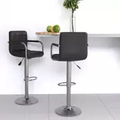 Vidaxl vidaXL Barski stoli, komplet 2 kosov, črni, umetno usnje