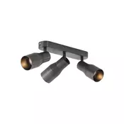 Okrogel stropni reflektor kovinsko sive barve GU10 50 mm 3-lučni - Stanley