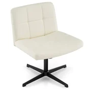 Northix Ergonomski pisarniški stol brez naslonov 70x70x89 cm bež umetno usnje