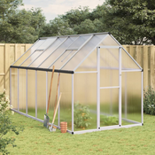 The Living Store The Living Store Rastlinjak z okvirjem srebrn 334x169x195 cm aluminij - Rastlinjak, (21618275)