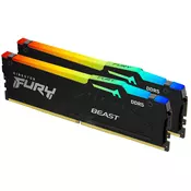 Kingston kkf556c36bbeak2-32 ram dimm ddr5 32gb (2x16) 5600 fury beast rgb memorija