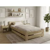 Ljubki dom Postelja Laura 80 x 200 bor Posteljno dno: Letveno posteljno dno, Vzmetnica: Vzmetnica Deluxe 10 cm