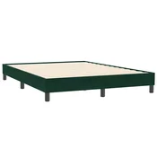 Vidaxl posteljni okvir brez vzmetnice temno zelena 160x210 cm žamet