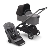 Bugaboo Dragonfly s košaro - GRAPHITE/GREY MELANGE - MIDNIGHT BLACK