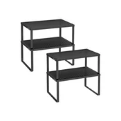 Songmics Komplet začimbnikov 2 kosa 229x32x154 cm črni kovinski