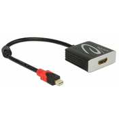 Adapter DELOCK, mini DisplayPort (M) na HDMI (Ž), 4K 60Hz, aktivni, črn, 27,5cm
