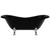 Casa Padrino Art Nouveau bathtub black/silver 188 cm - Freestanding retro style bathtub