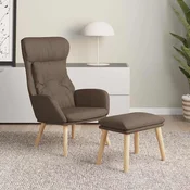 vidaXL vidaXL Stol za sproščanje s stolčkom za noge taupe blago, (20957937)