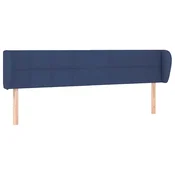 Vidaxl Vzglavje z ušesi modro 183x23x78/88 cm blago