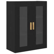vidaXL vidaXL Črna hrastova omara na steni - 69,5x34x90 cm, (22046465)