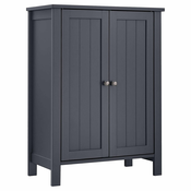 prostostoječa kopalniška omarica za shranjevanje z 2 vrati, 60 x 80 x 30 cm siva | VASAGLE