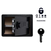 Nikcorp Oklepan domači sef z elektronsko ključavnico 25x35x25 cm, jeklen, stenski, črn