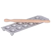 12-compartment ravioli mould, with rolling pin, 52 x 52 mm - Zokura