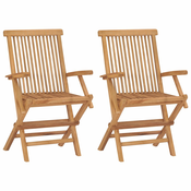 vidaXL Vrtni Stol iz Tikovine 2 kosa 55x60x89 cm