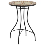 Vidaxl Bistro mizica z mozaikom terakota in bela O50x70 cm keramika