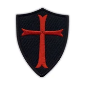 shumee Ščit templjarskih vitezov - črn - podloga za likanje/toplotno varjenje - vezen našitek/značka/emblem